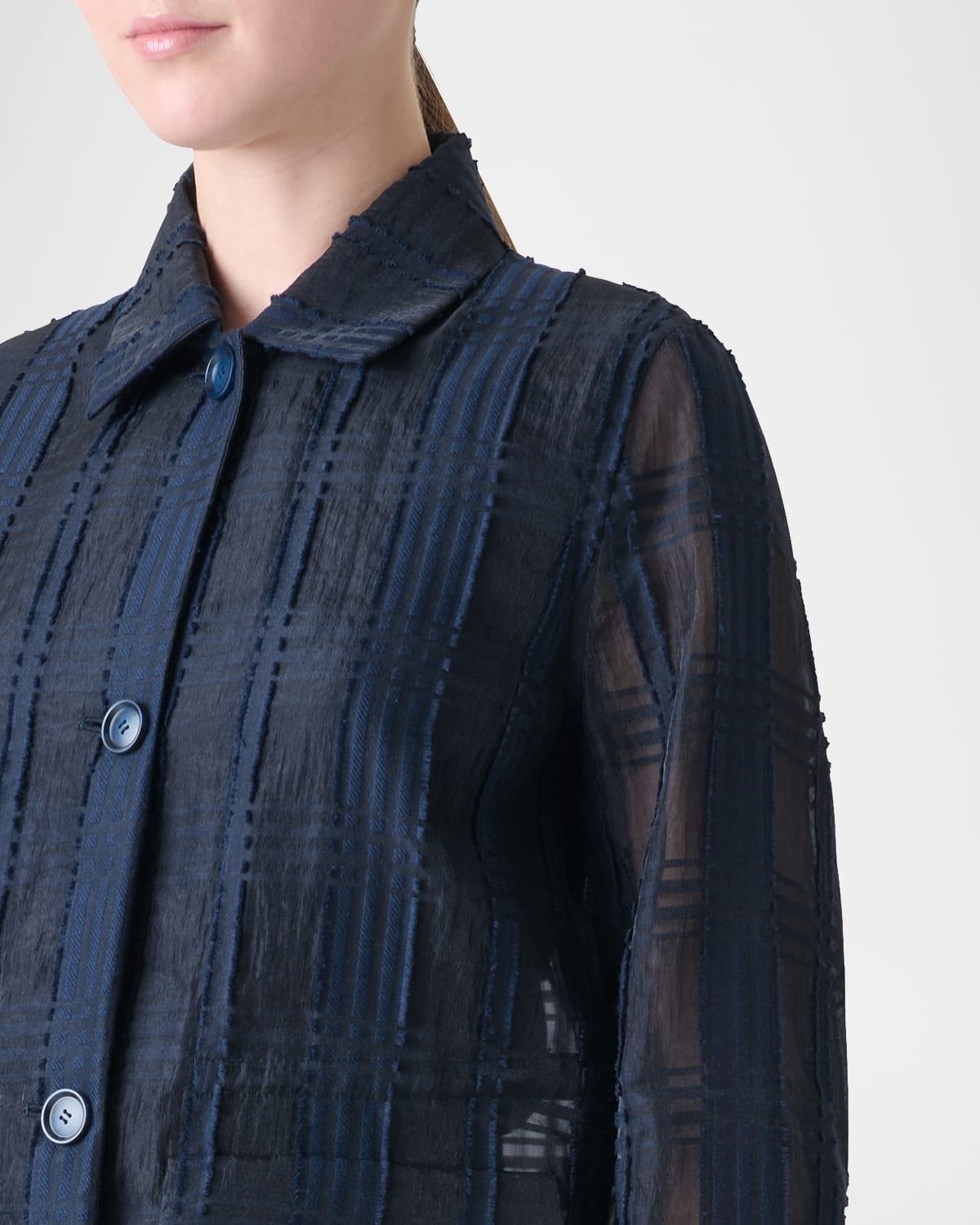 Tom Organdy Plaid Short Jacket - 5