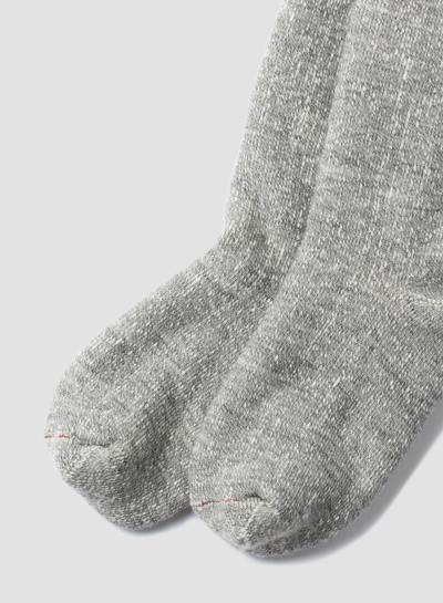 Nigel Cabourn Rototo Double Face Crew Knitted Sock in Grey outlook