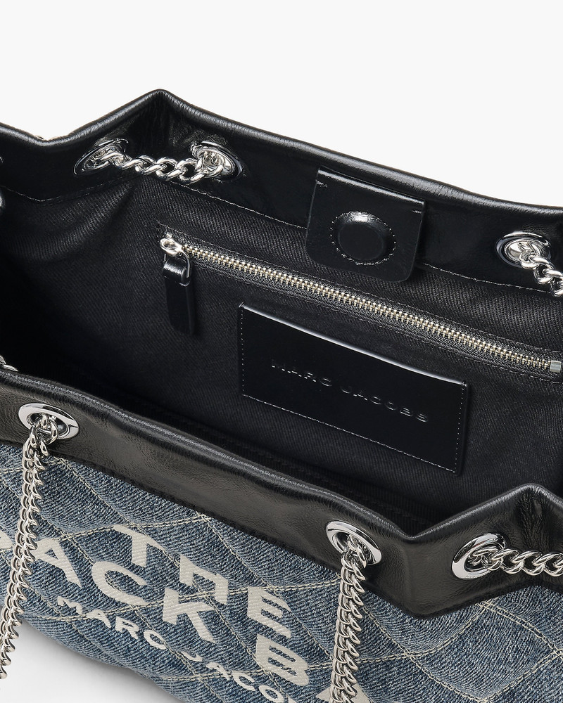 THE QUILTED DENIM CHAIN SACK BAG 4