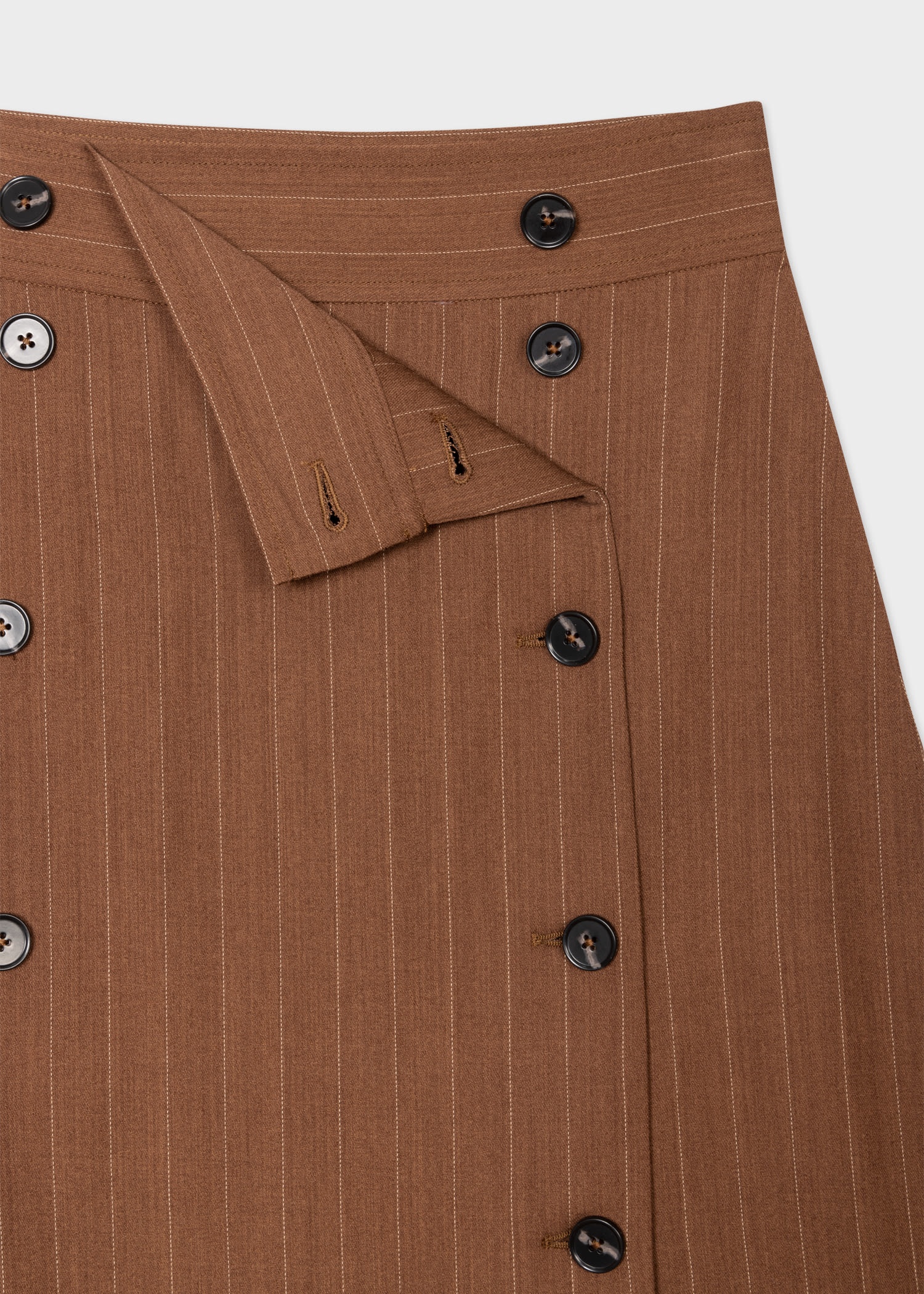 Pinstripe Button Up Skirt - 3