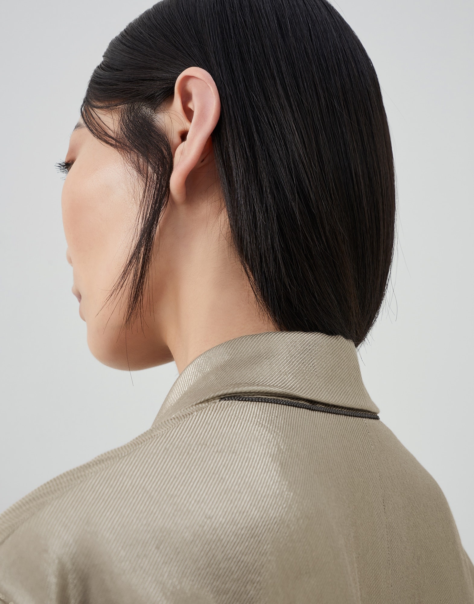 Sparkling gabardine blazer with monili - 3