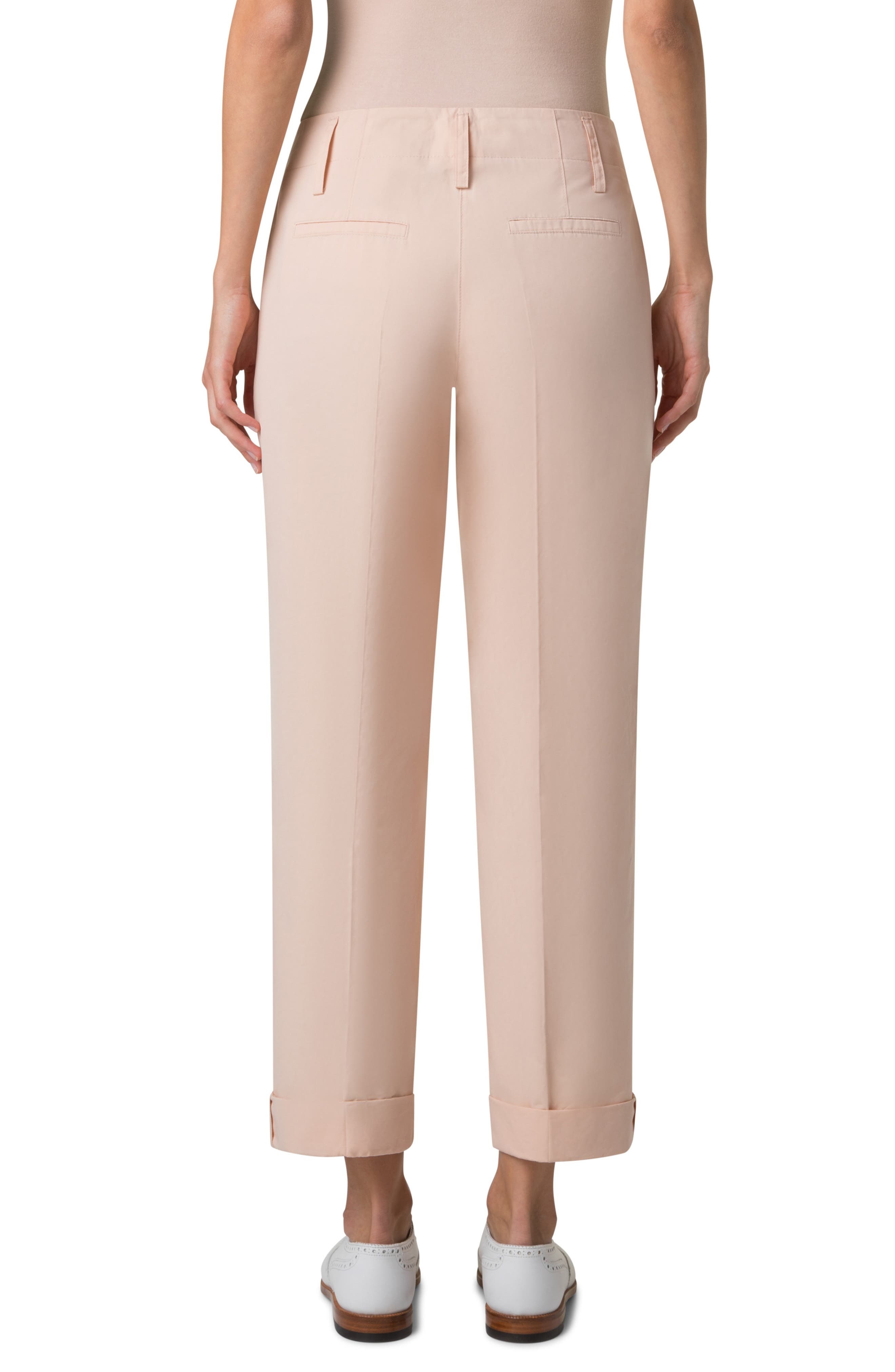 Akris Marlin Cuff Hem Double Face Cotton & Silk Blend Pants in Seashell at Nordstrom - 2