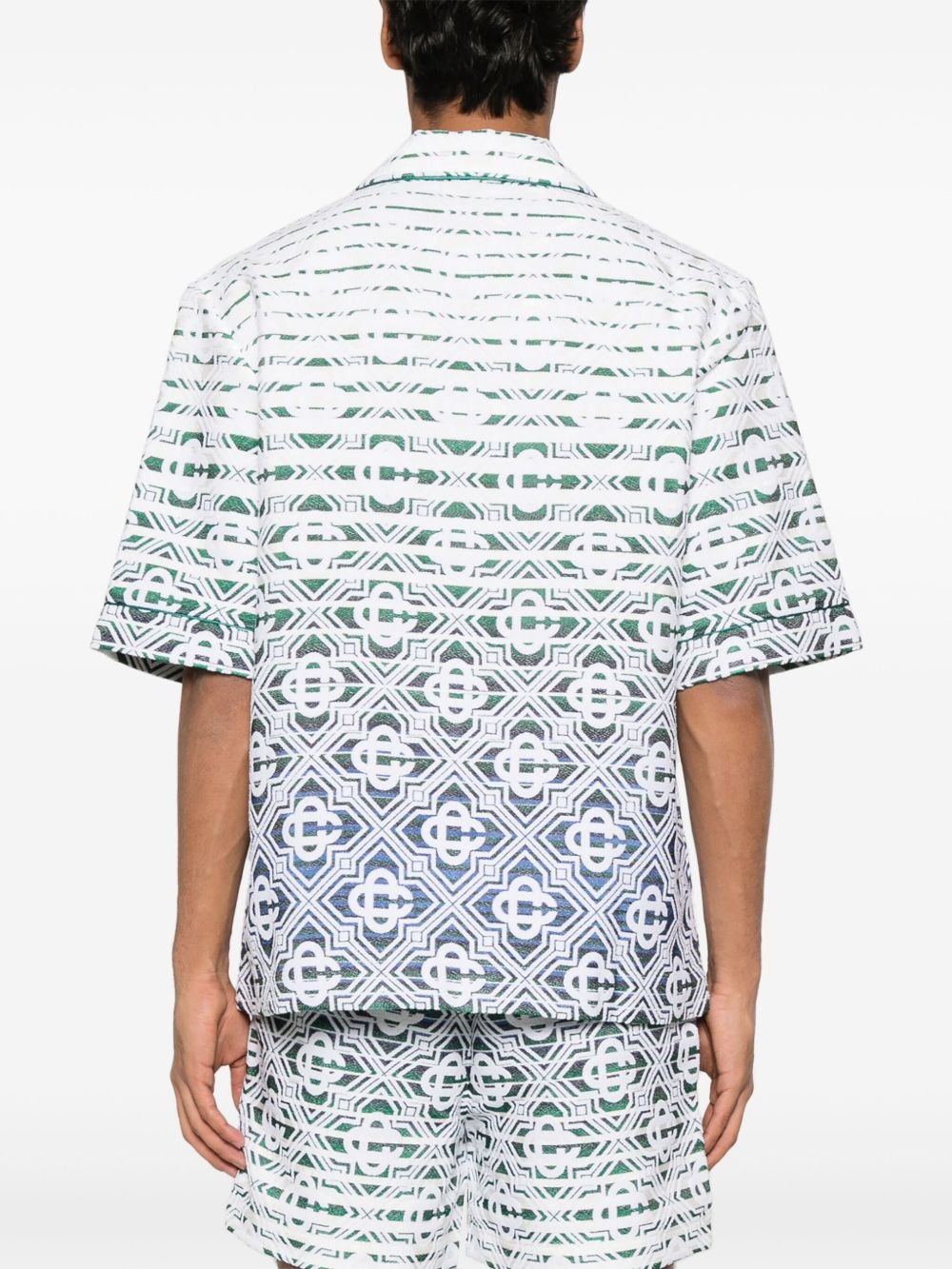 monogram-gradient towelling shirt - 4