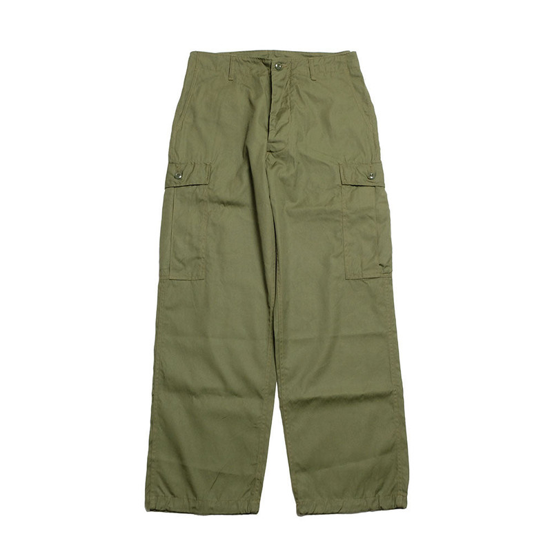 Buzz Rickson's TROUSERS, MEN'S, COTTON WIND RESISTANT POPLIN, OLIVE GREEN, ARMY SHADE 107 SHORT LENGTH - BR42500 outlook