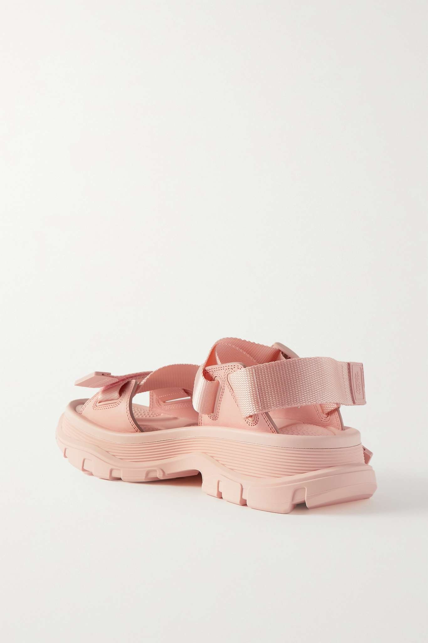 Buckled grosgrain and leather exaggerated-sole sandals - 3