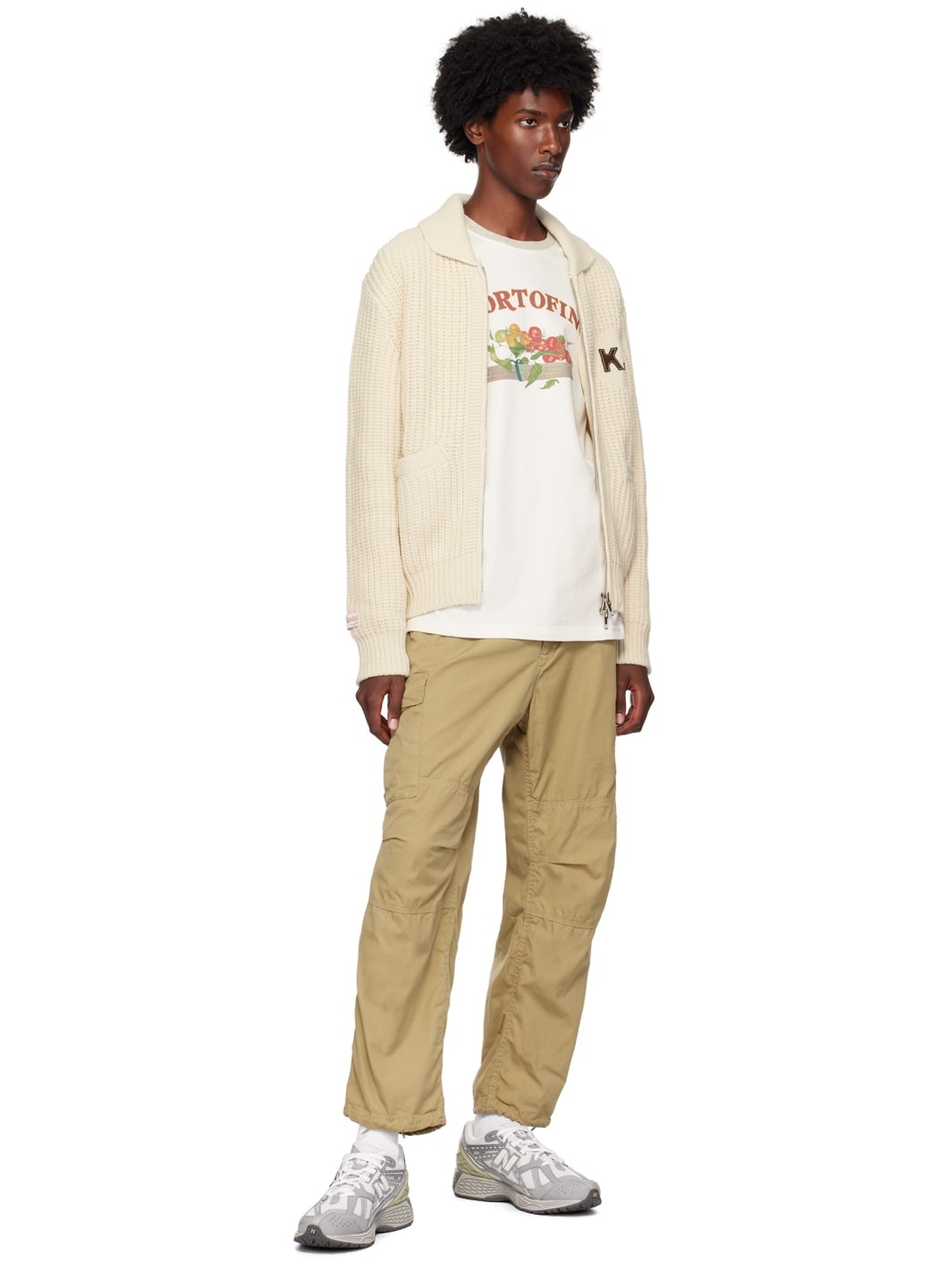Beige Cowichan Zip Cardigan - 4