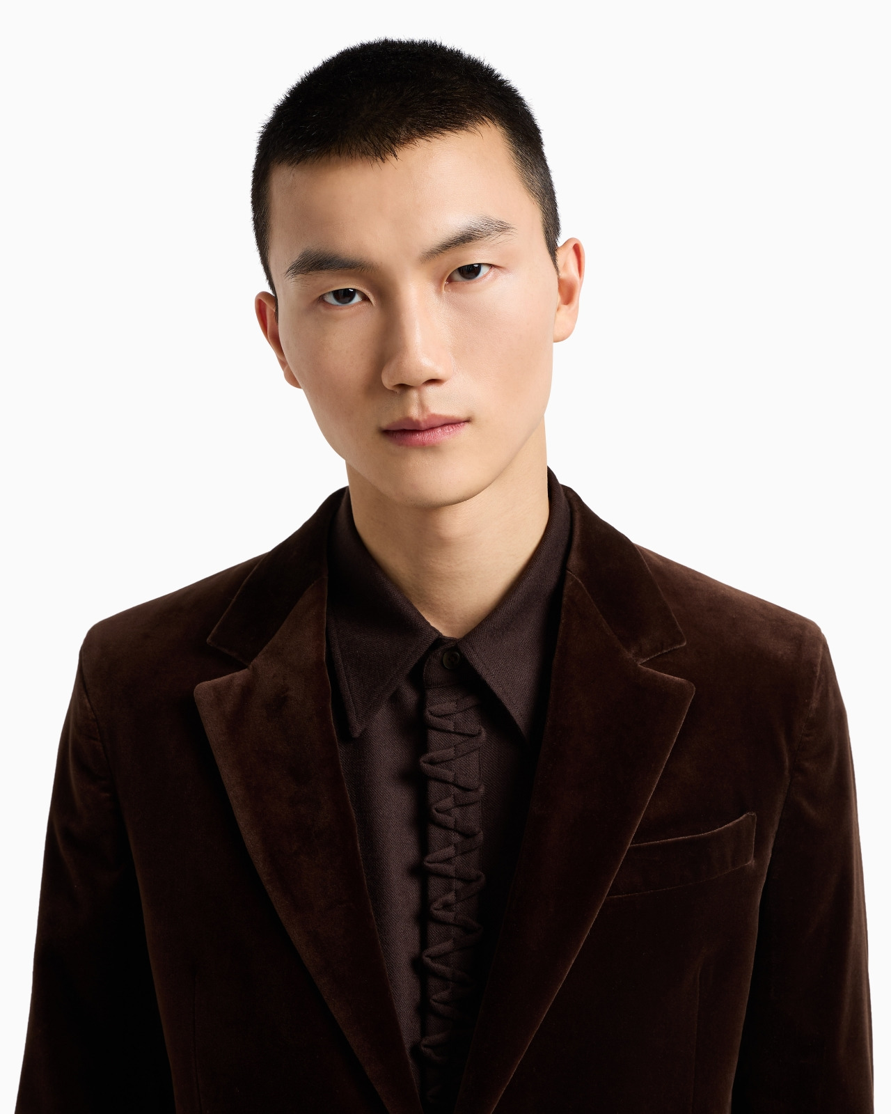 SINGLE-BREASTED JACKET IN SMOOTH VELVET - 5