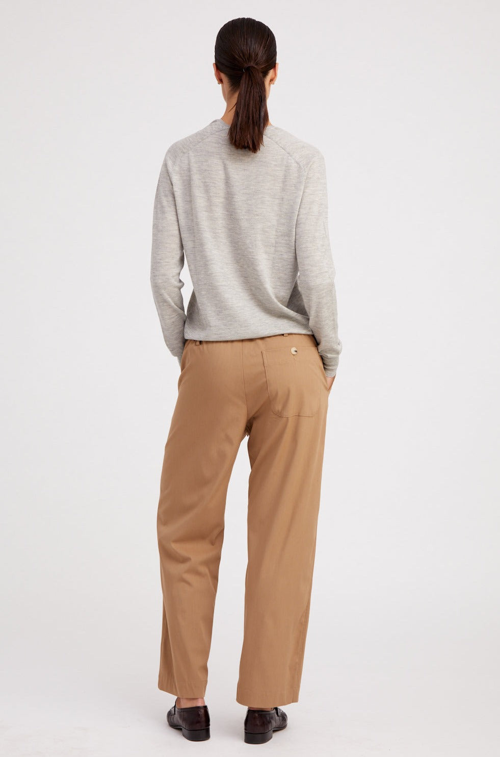 KHAKI DRAWSTRING TROUSERS - 4