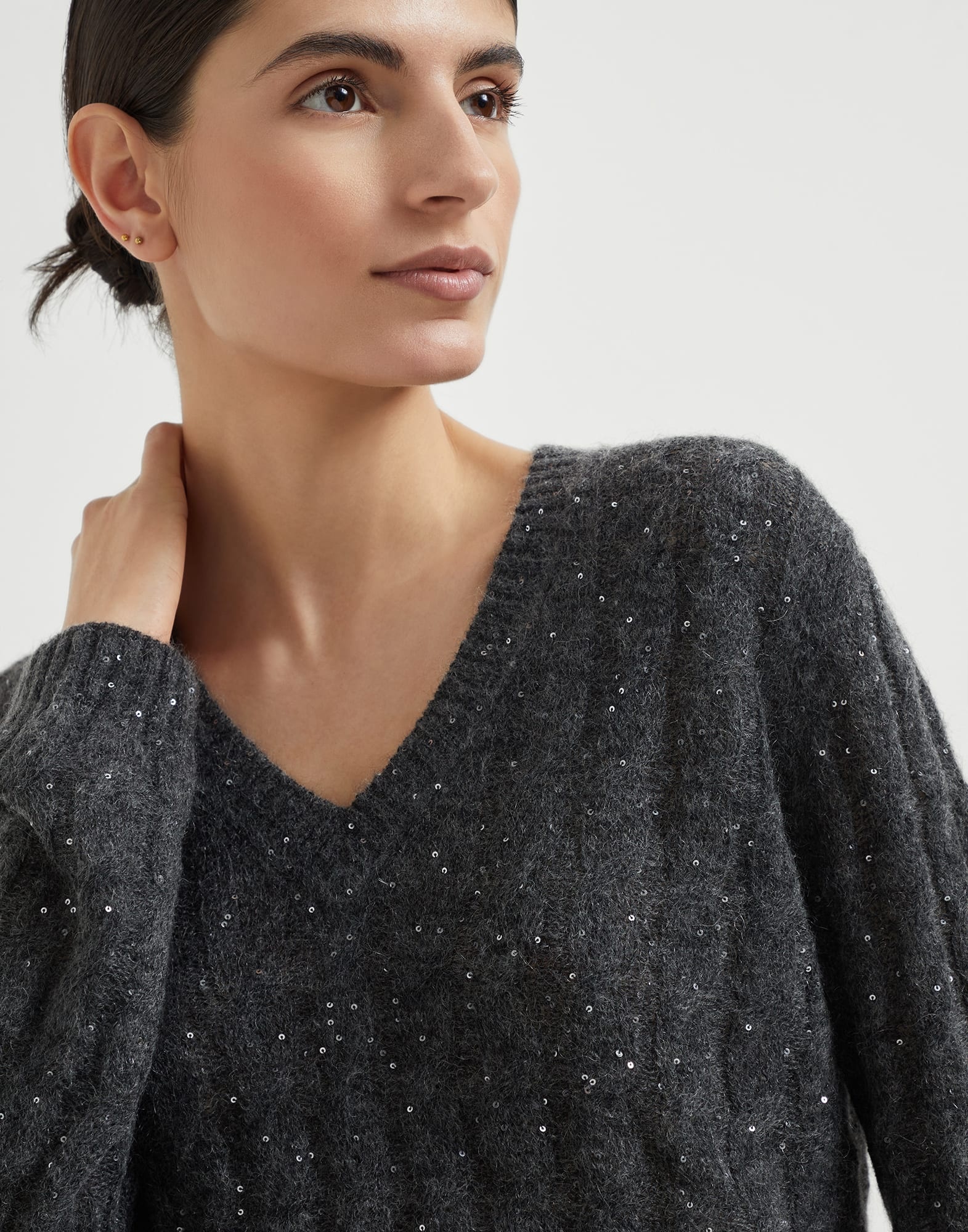 Mohair, cotton and wool dazzling cable sweater - 3