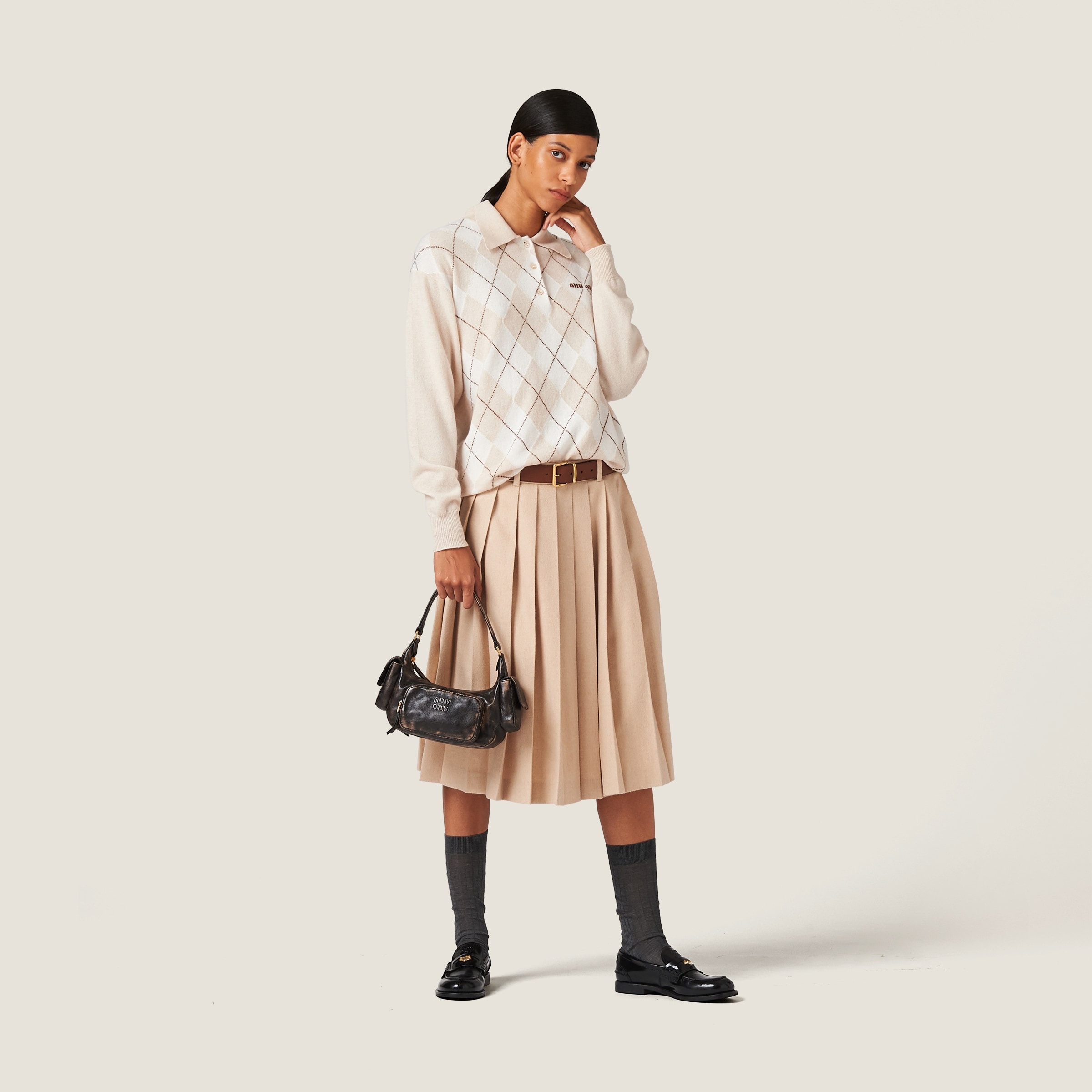 Cashmere knit polo shirt - 2