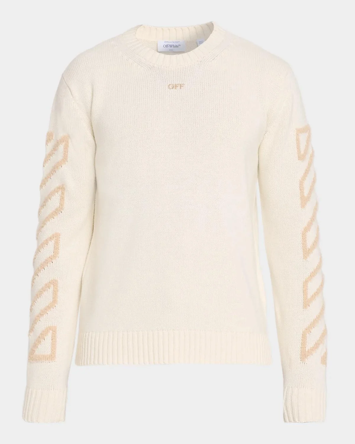 Men's Diag Arrow Fuzzy Knit Crewneck Sweater - 1