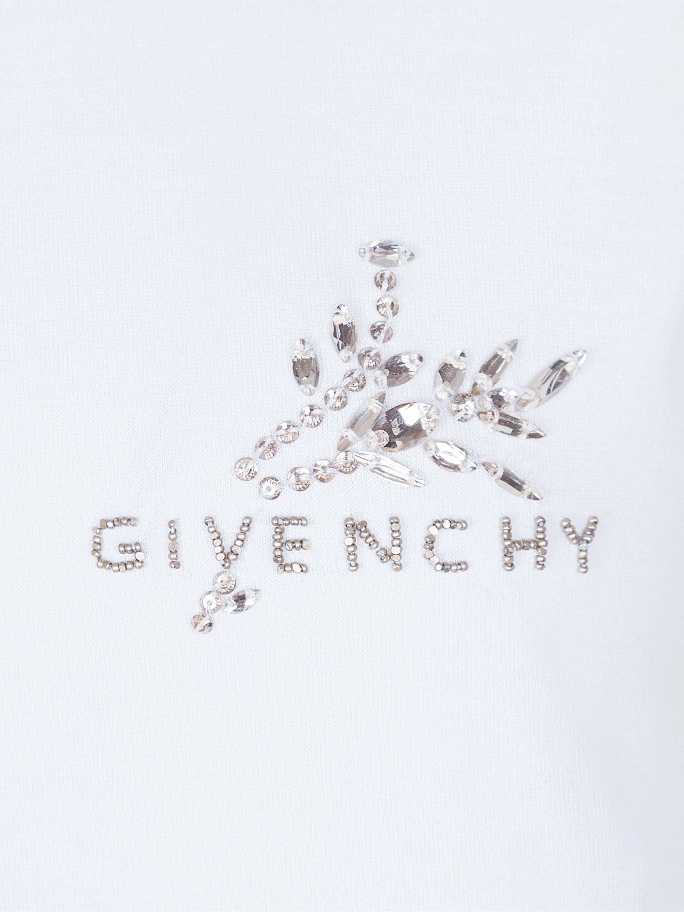 GIVENCHY slim fit crystals embroidered t-shirt - 5