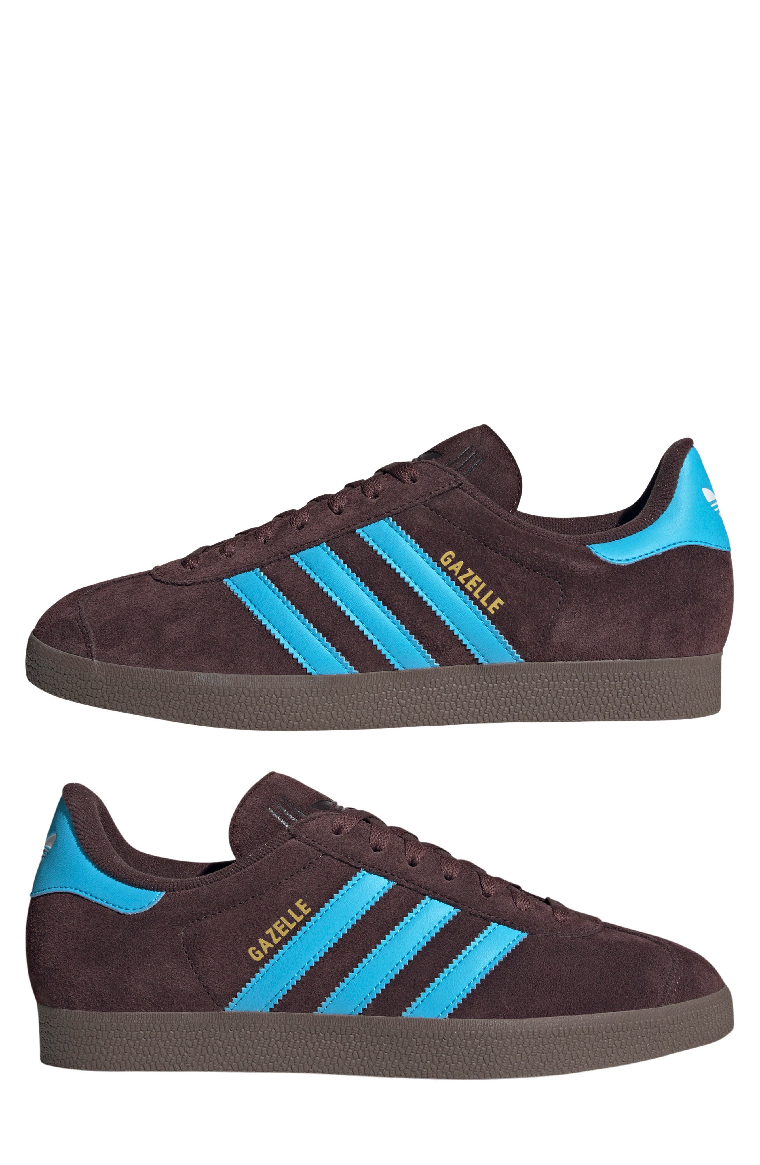 adidas Gazelle Sneaker in Shadow Brown/Sky Rush/White at Nordstrom - 9