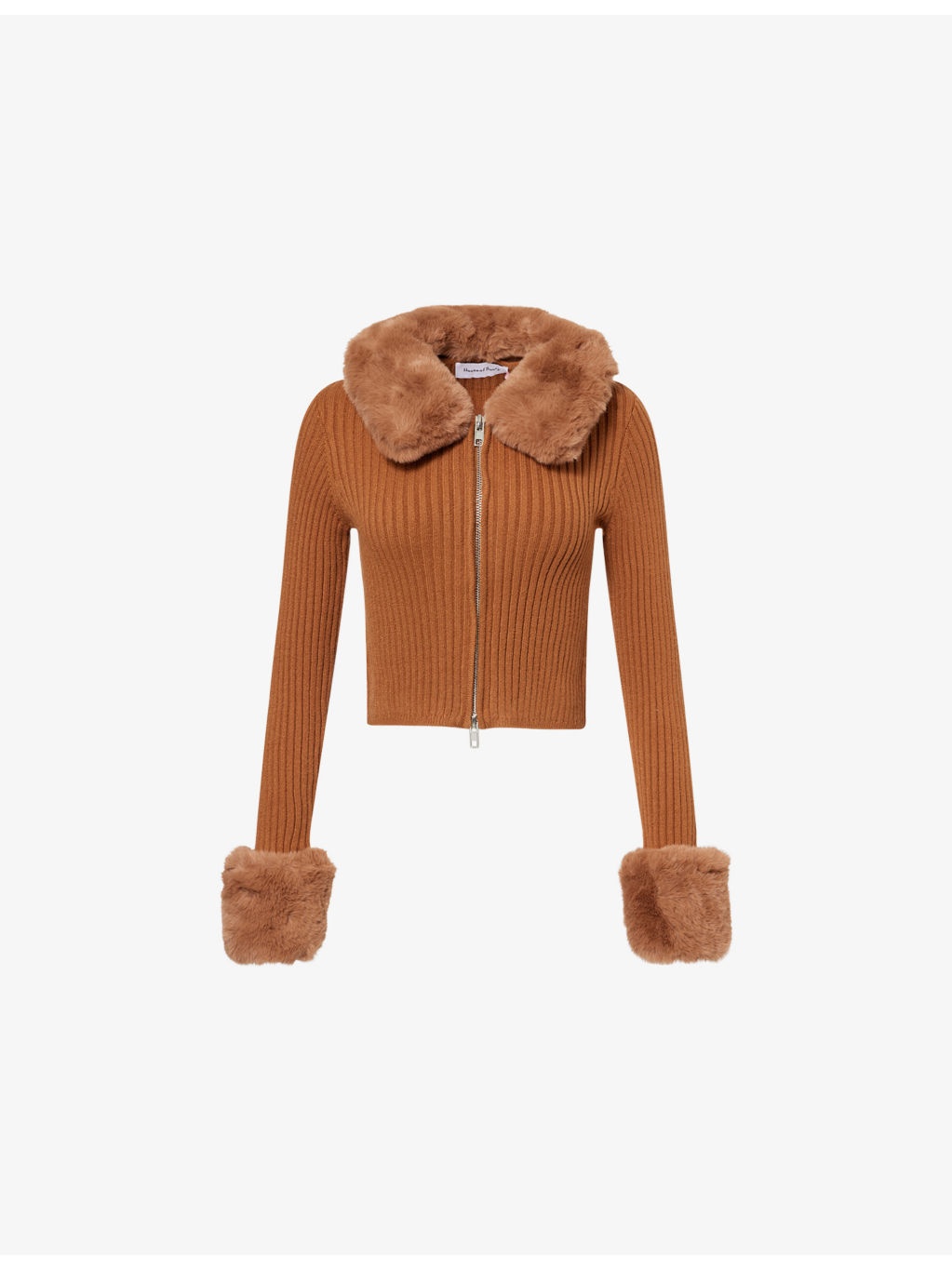 Peggy Faux-Fur-Embellishment Knitted Cardigan - 1