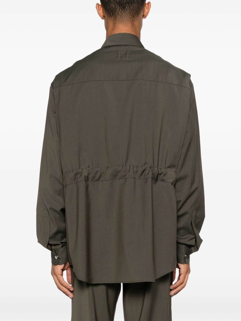pleat-detail shirt - 4