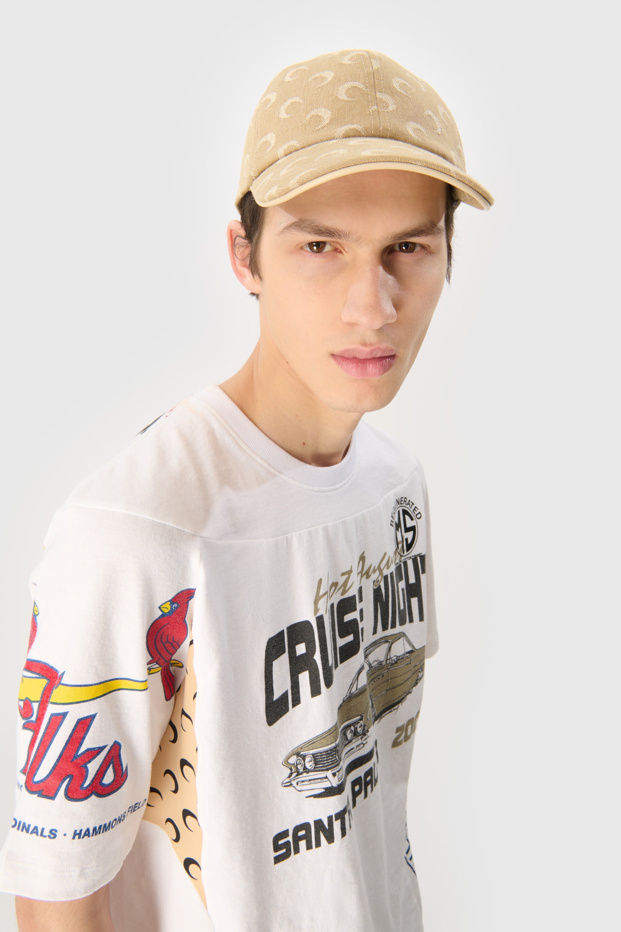 Marine Serre 帽子 UHG049A Moon Jacquard Twill Baseball Cap UHG001ACWOV0030_BK92BLACK_1.