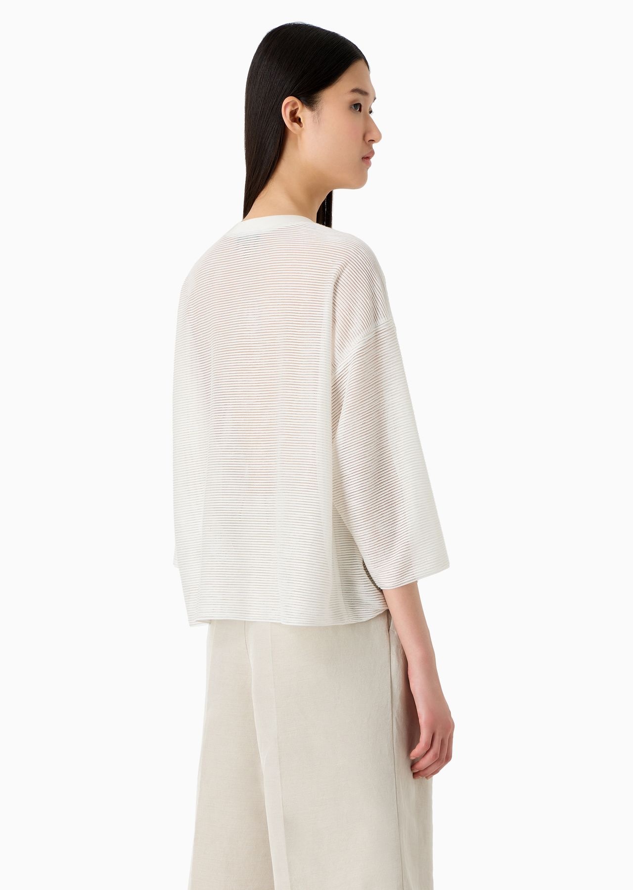 Icon modal jumper with jacquard horizontal ribbing - 3