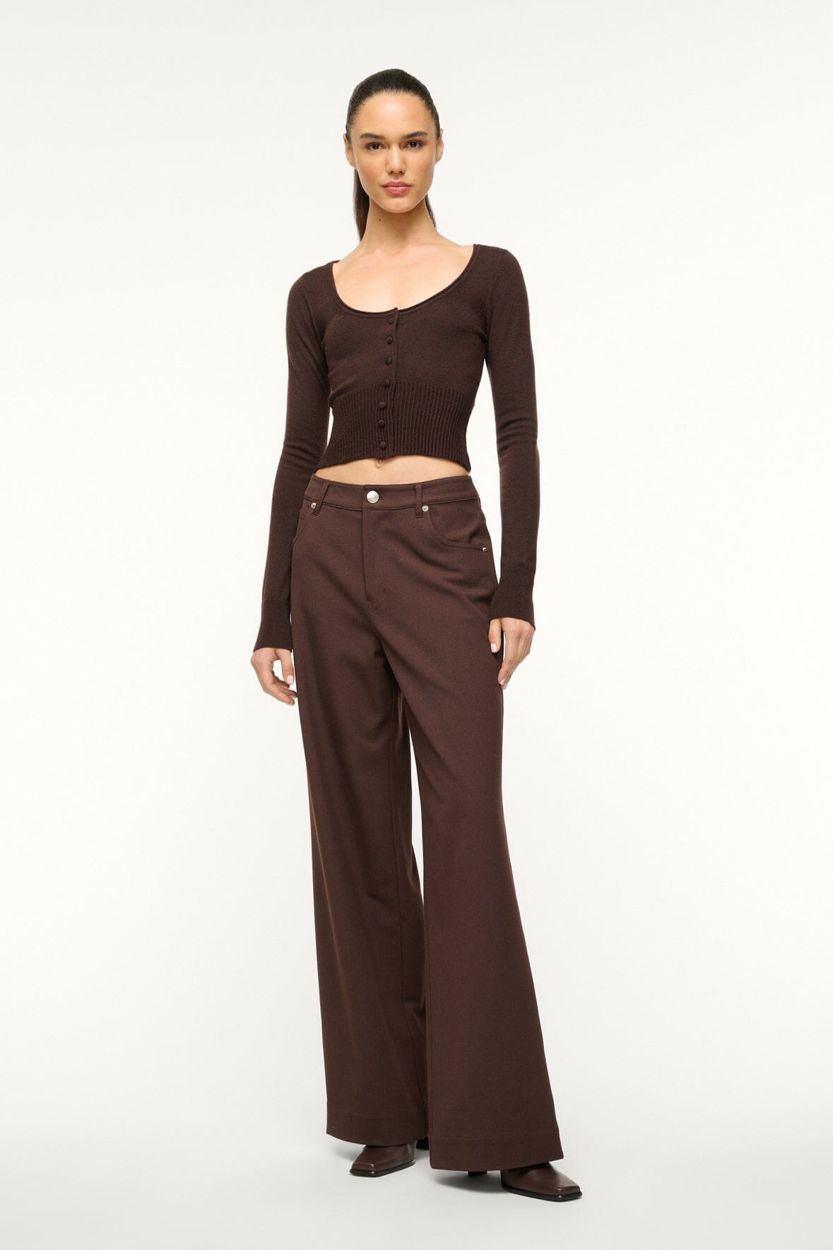 STAUD SABRINA SWEATER DARK CHOCOLATE - 4