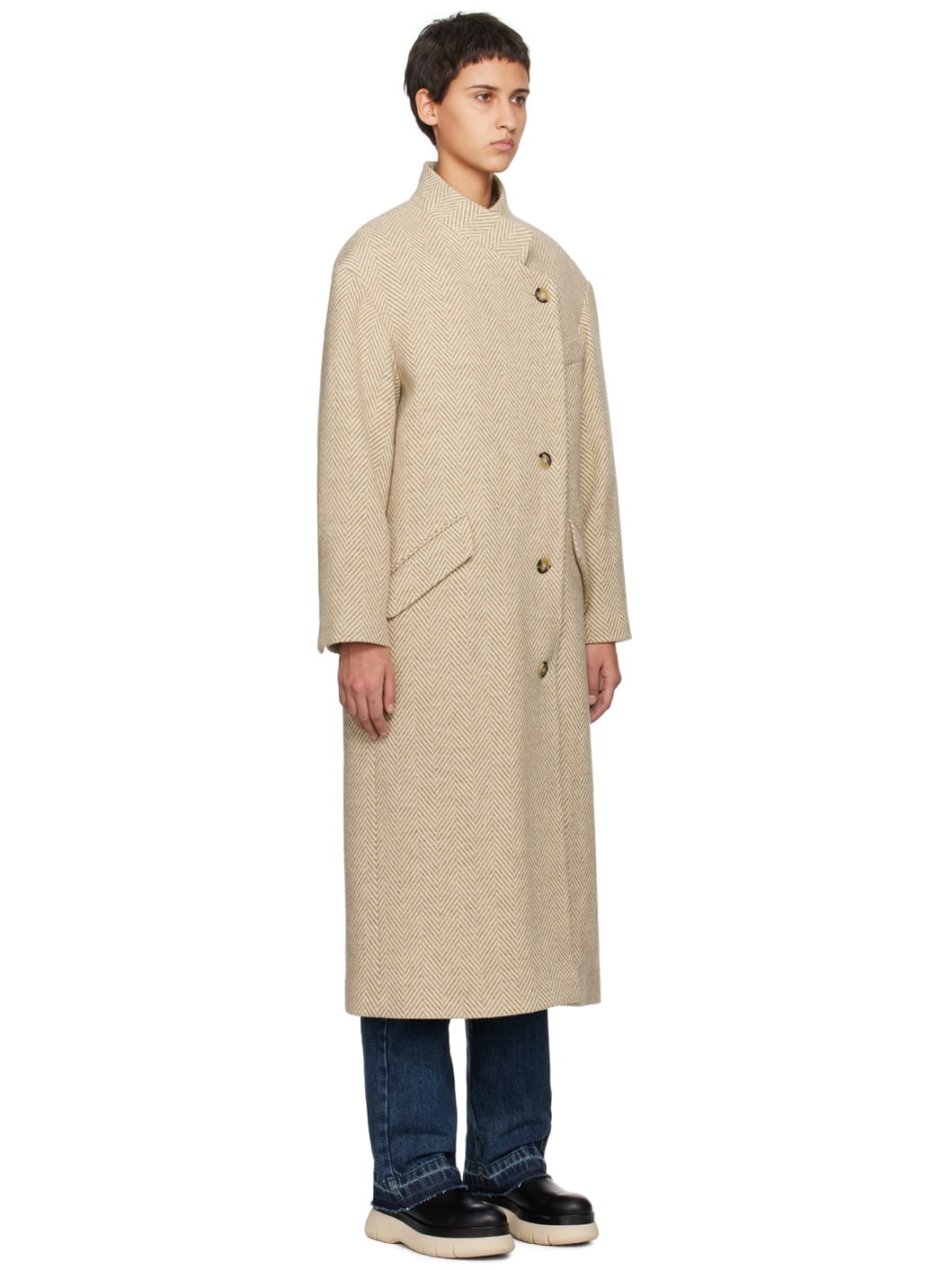 Beige & White Sabine Coat - 2