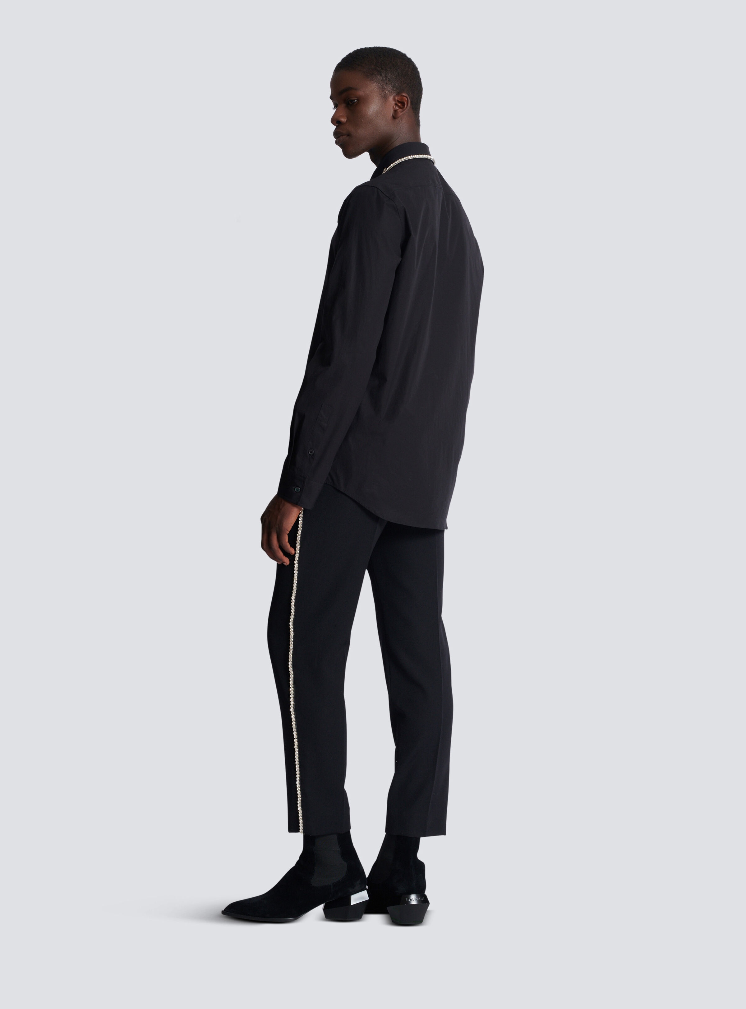Poplin shirt with embroidered "Love Letter" collar - 4