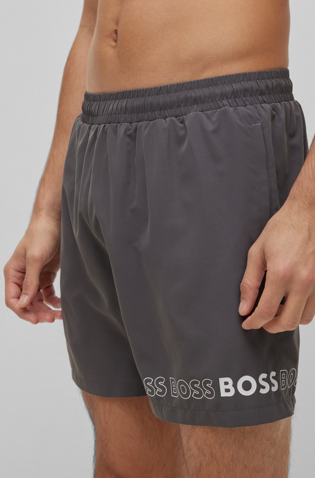 SWIM SHORTS WITH REPEAT LOGOS - 3