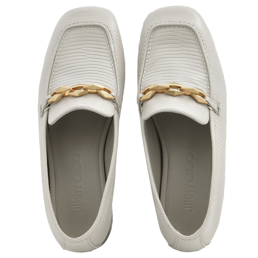 Jimmy Choo Diamond Tilda Embossed Chain Loafers - 4