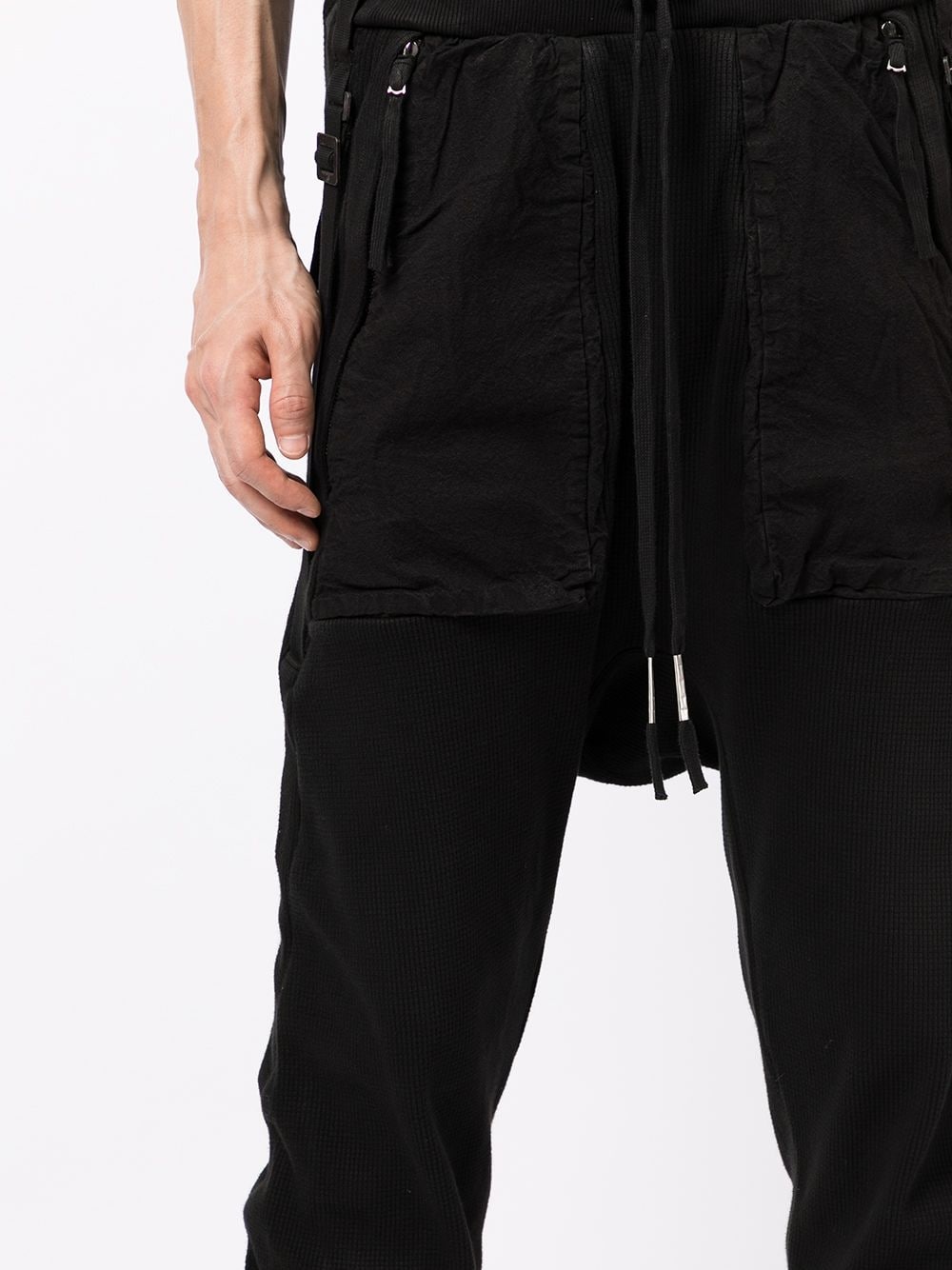 drawstring drop-crotch trousers - 5