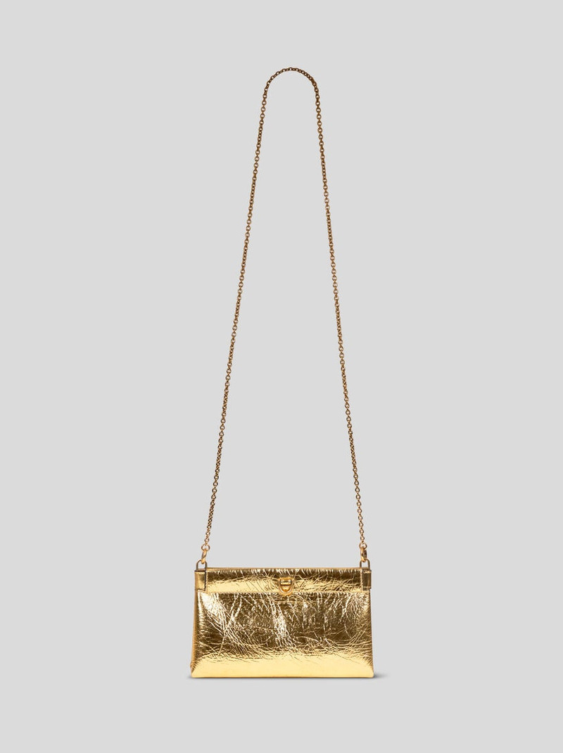 MINI LEATHER CLUTCH TALK WITH CHAIN SHOULDER STRAP 3