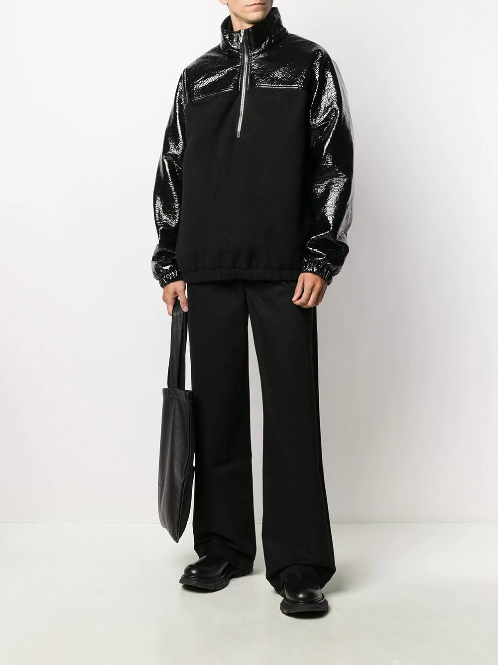 panelled high-neck windbreaker - 2