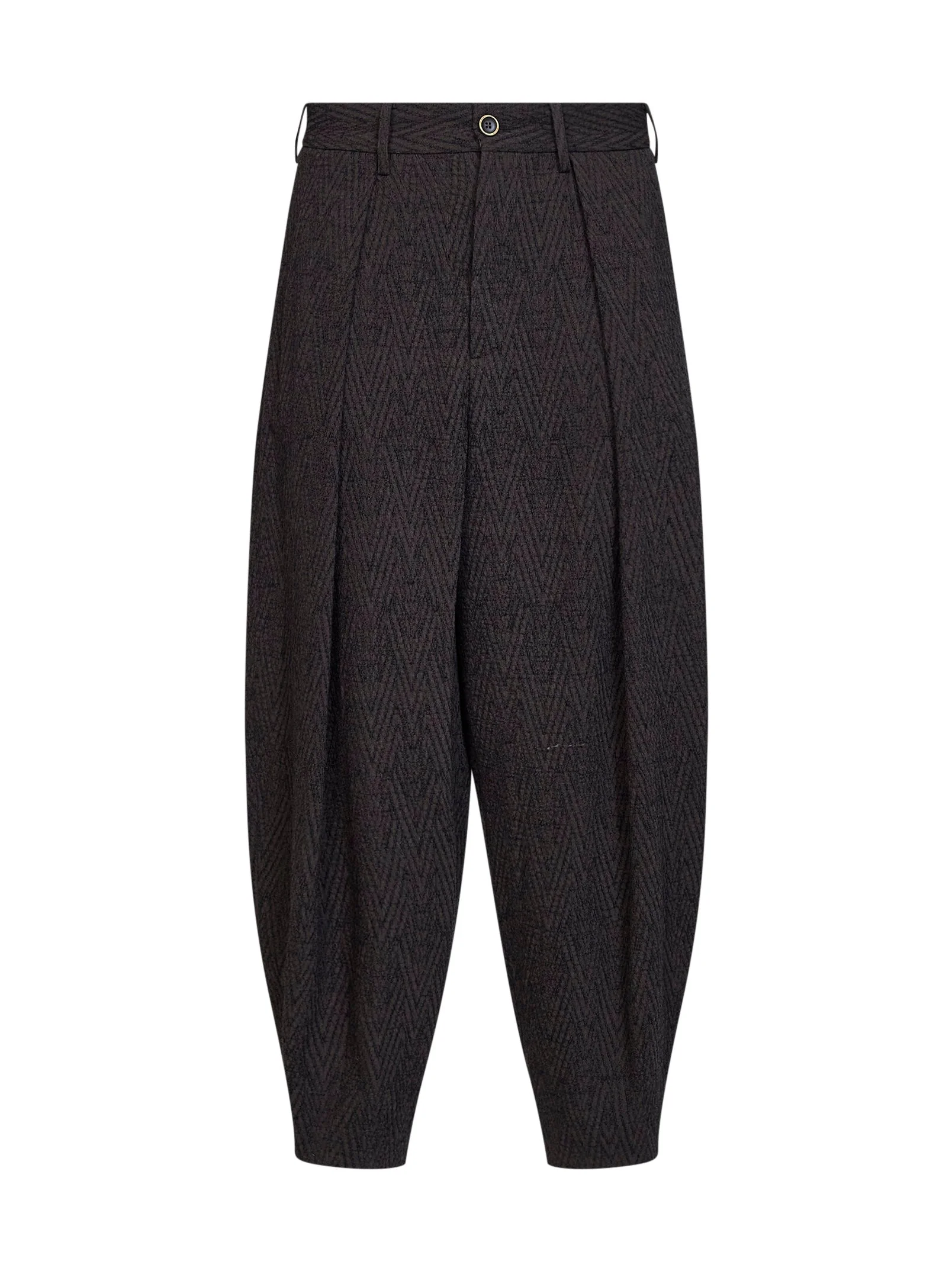 Brown and blue stretch chevron Pale cropped trousers - 1