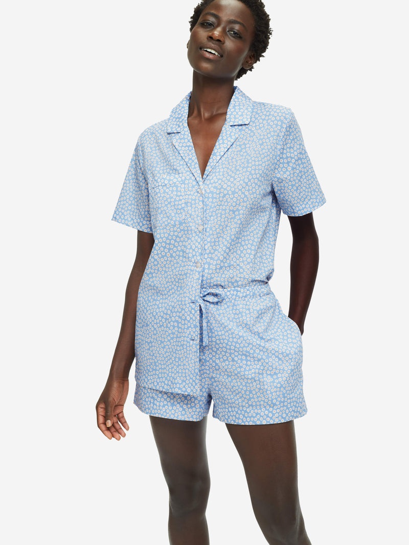 Women's Short Pyjamas Nelson 88 Cotton Batiste Blue - 2