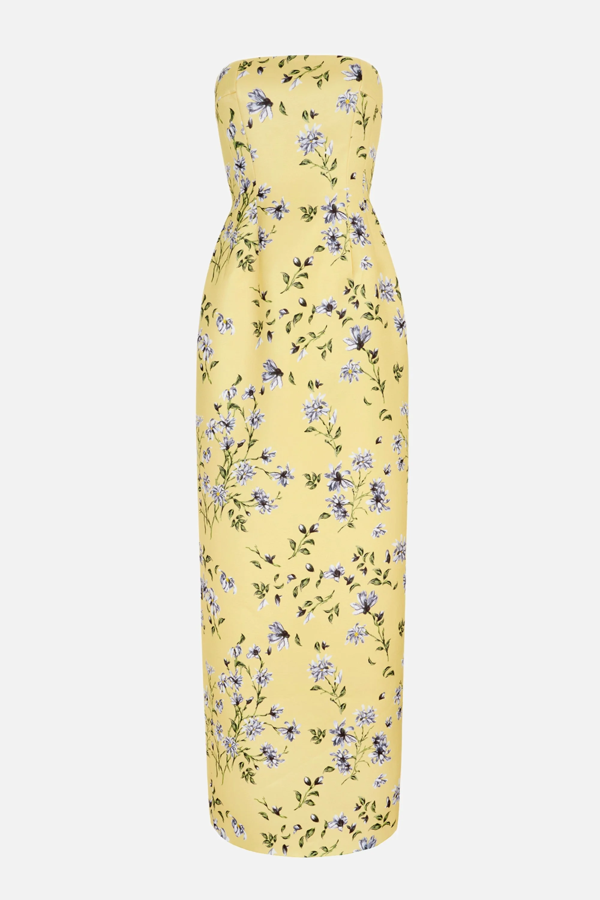 Laelia Dress in Butter Yellow Magnolia in Taffeta Faille - 1