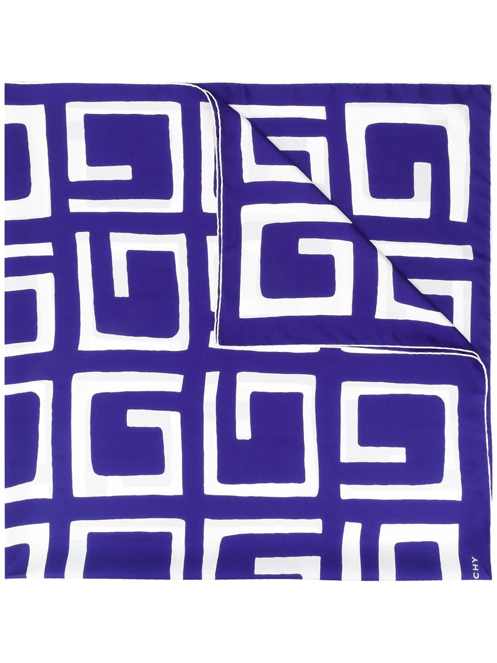 logo-print silk scarf - 1