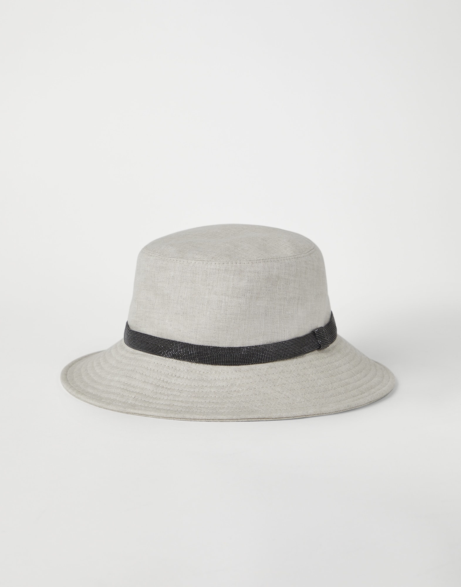 Délavé linen bucket hat with shiny band - 1