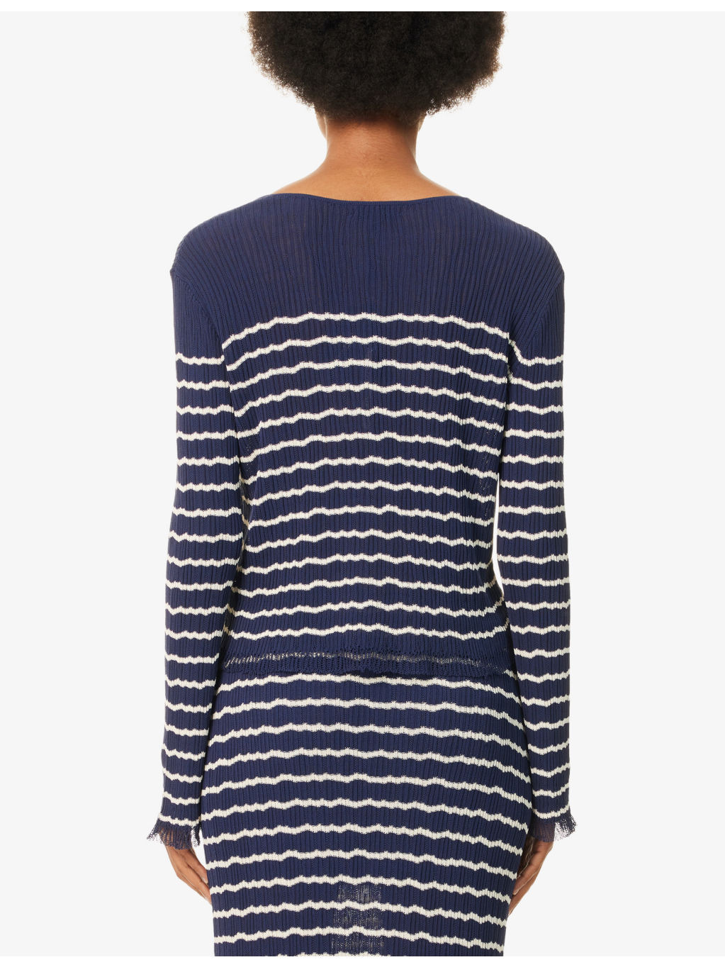 Chiara Striped Cotton-Blend Cardigan - 4