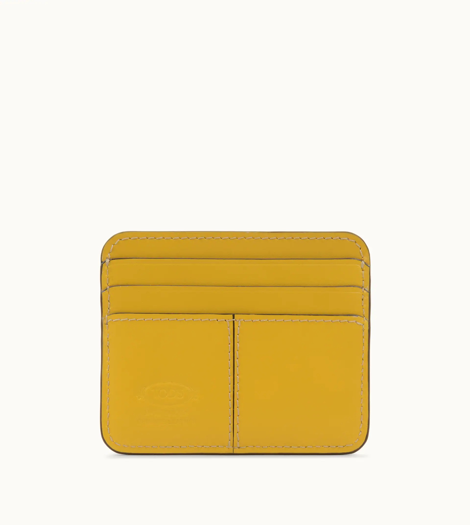 CREDIT CARD HOLDER IN LEATHER - YELLOW - 2