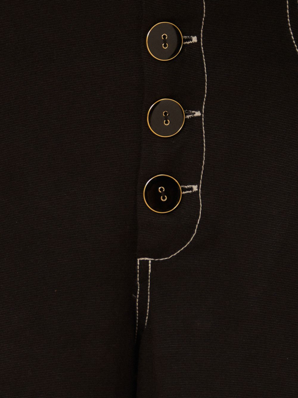 button-fastening contrast-stitch trousers - 5