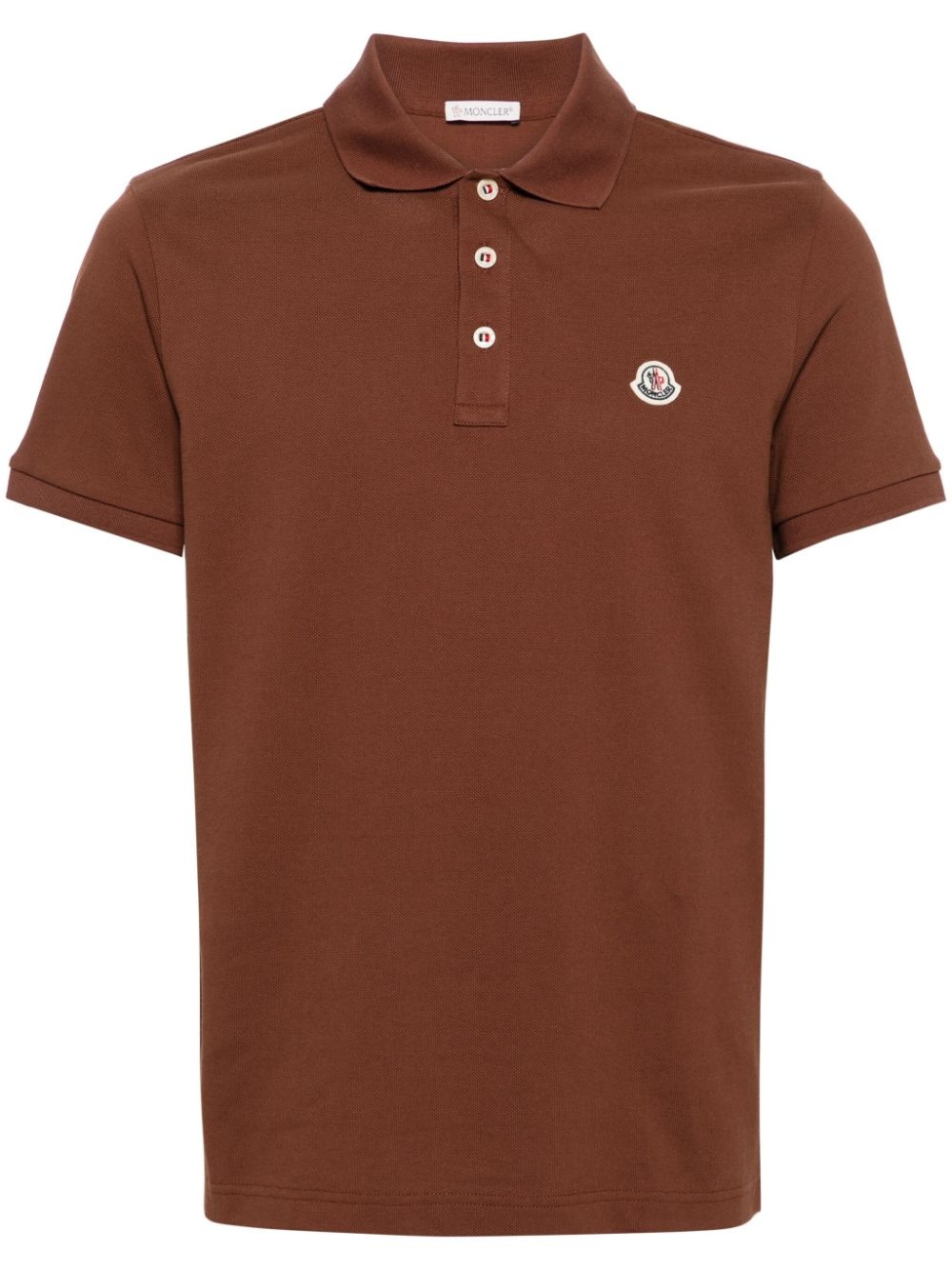 logo-patch cotton polo shirt - 1