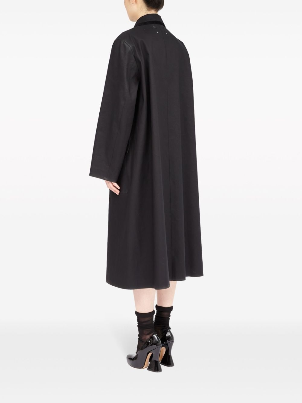 coated cotton single-breasted coat - 7