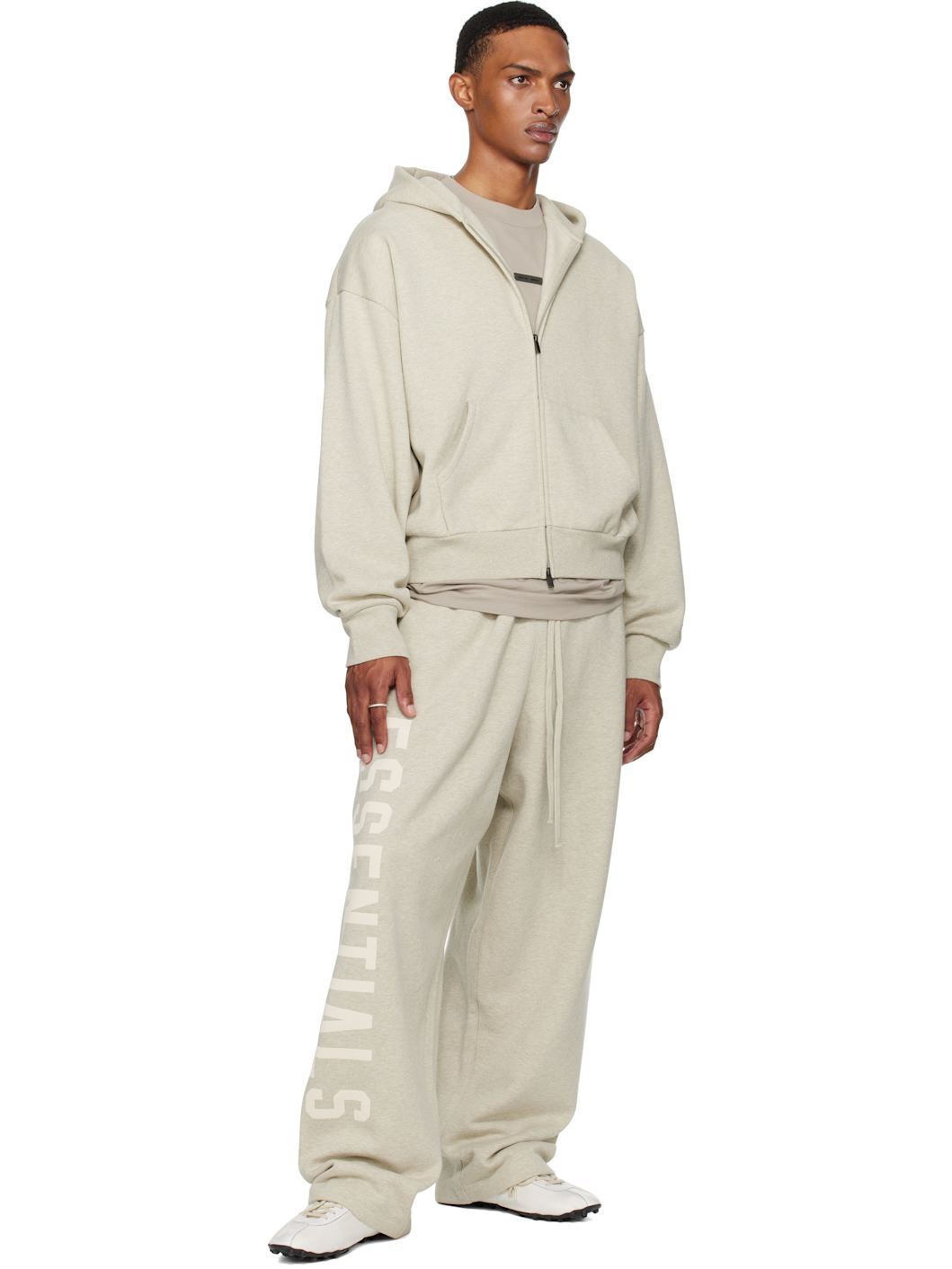 Beige Lounge Fleece Sweatpants - 4