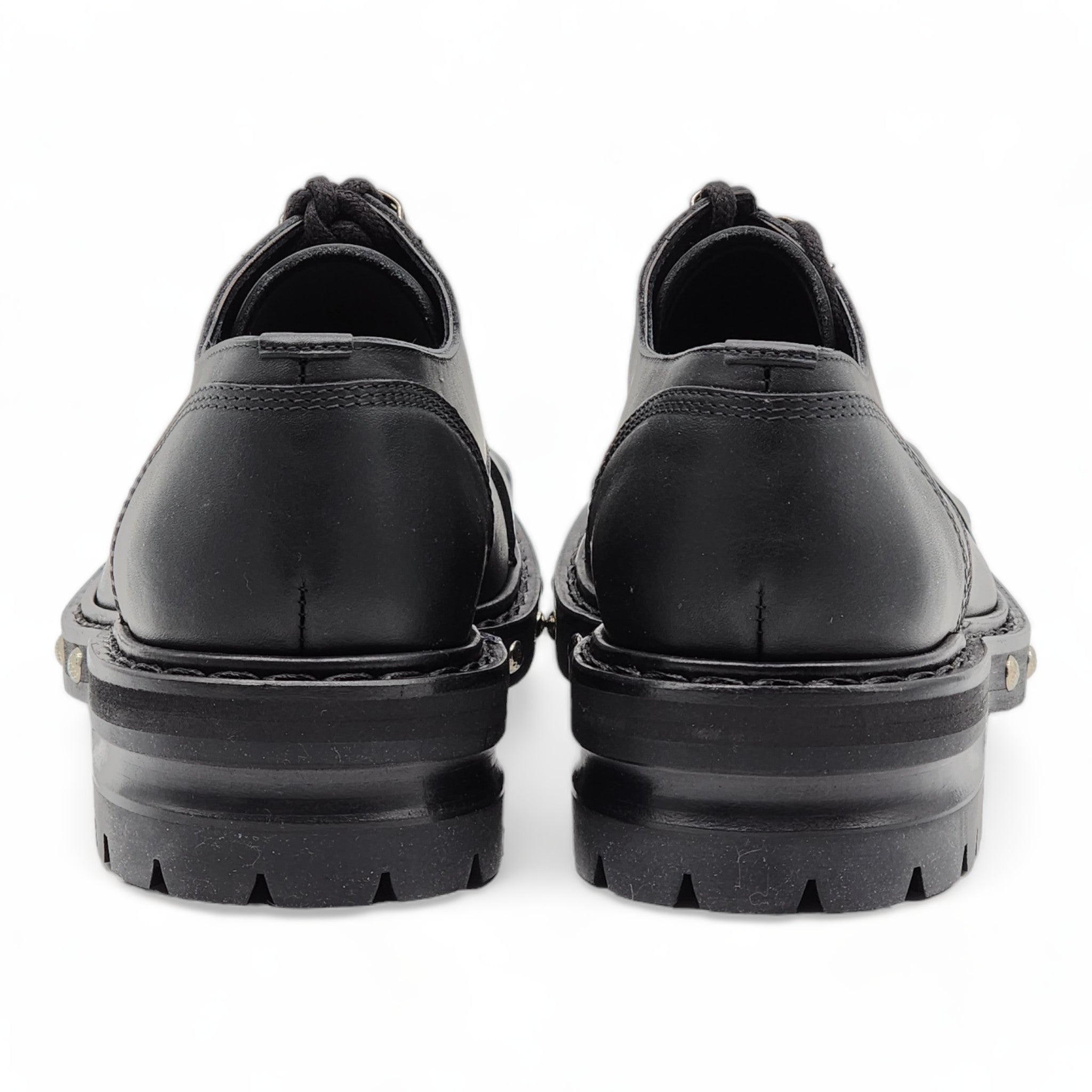 Alexander McQueen Hobnail Derby Shoes - Leather - Black - 4