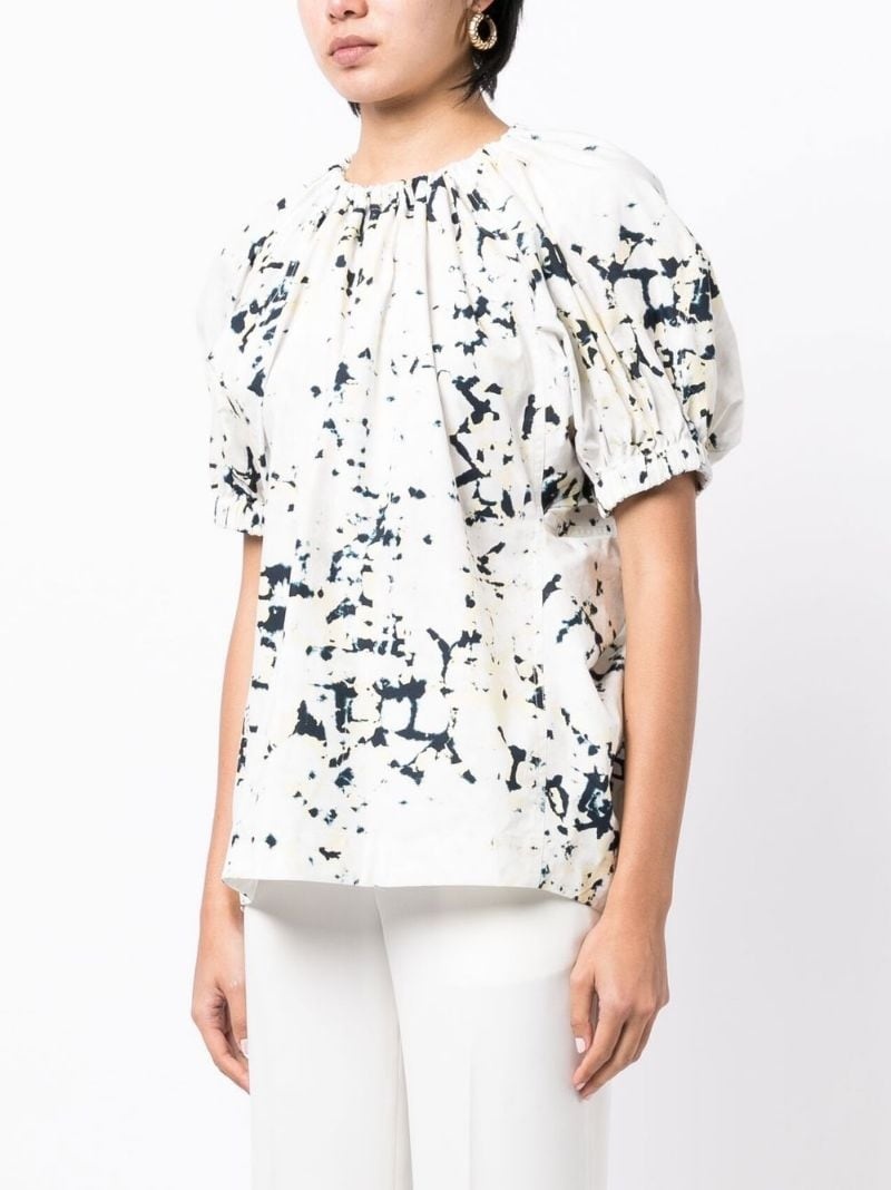 Kaleidoscope puff-sleeve blouse - 3
