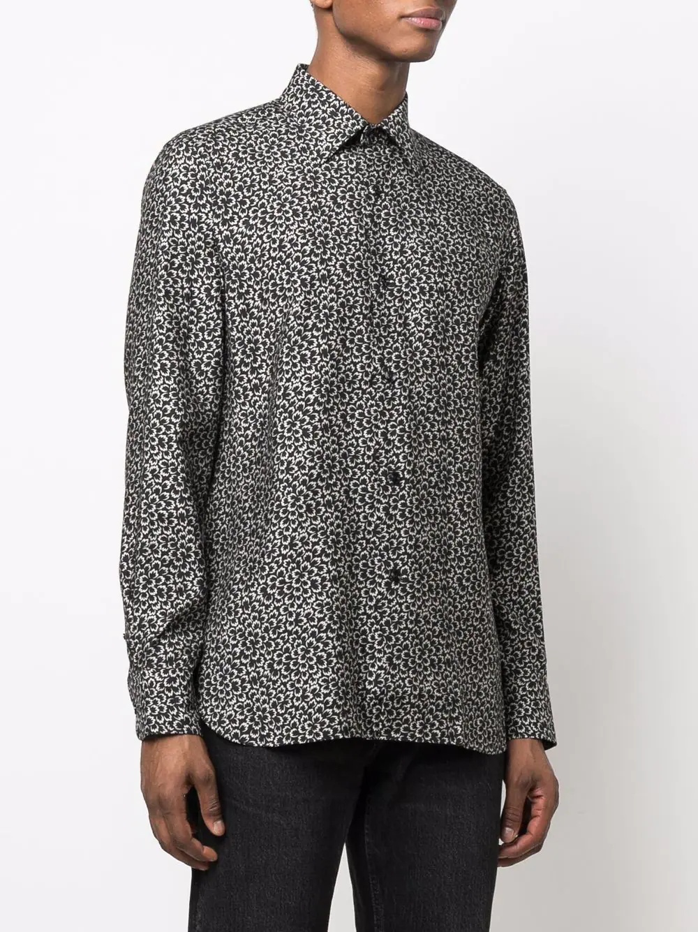 micro-pattern print shirt - 3