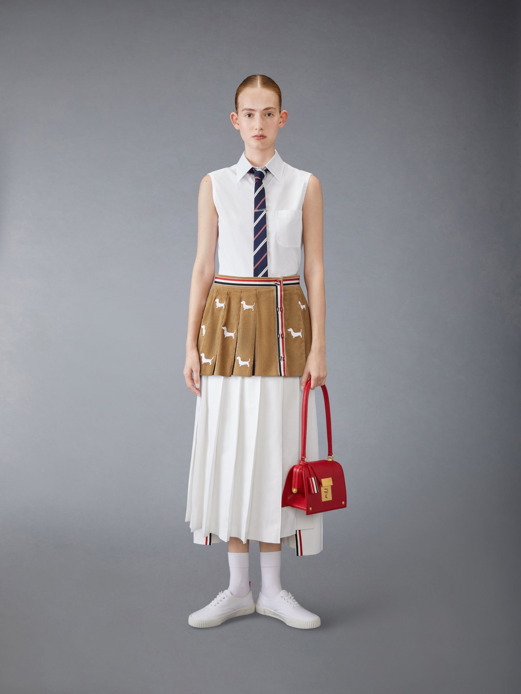 CORDUROY MINI PLEATED HECTOR SKIRT - 4