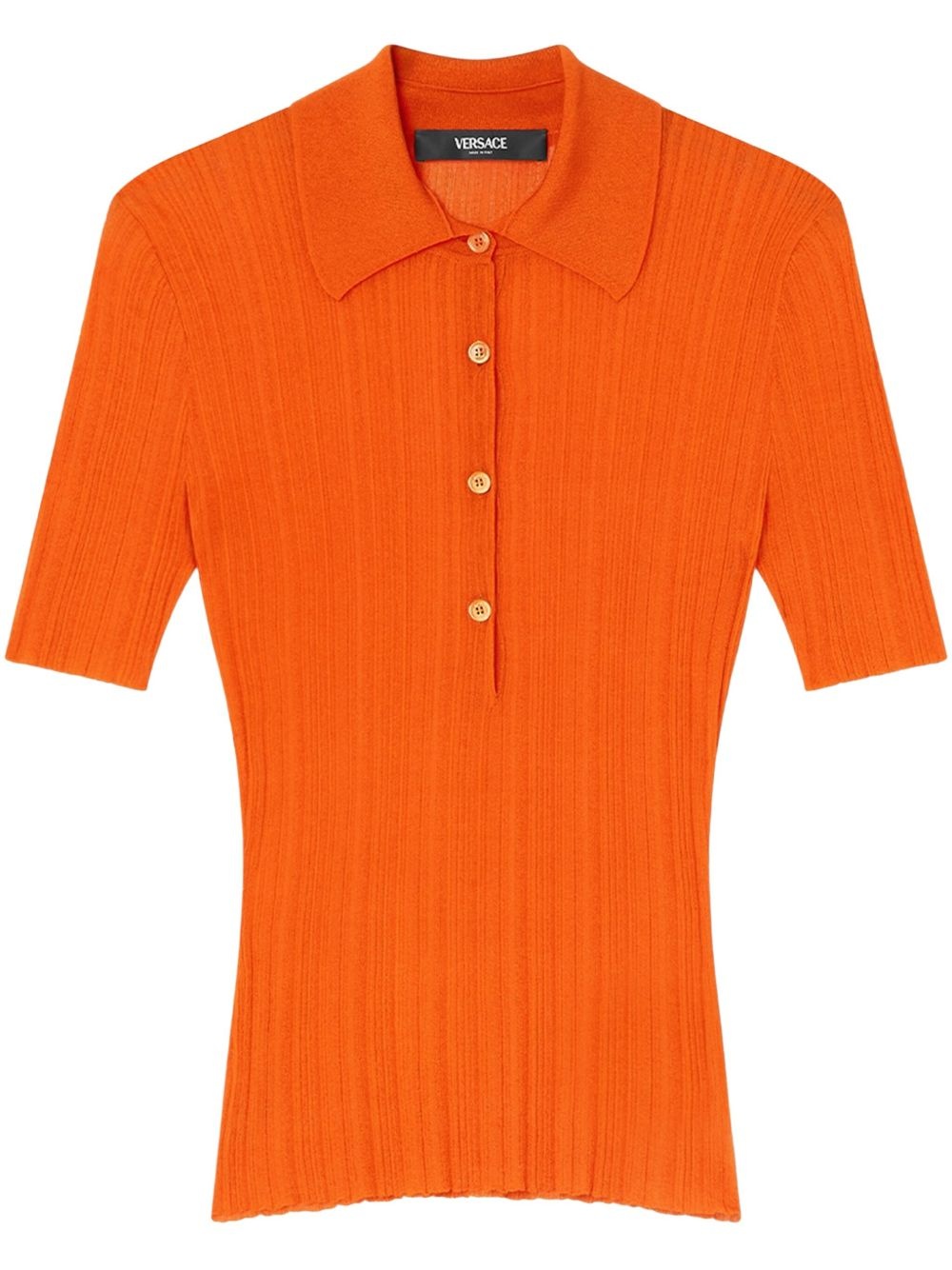 knitted polo shirt - 1