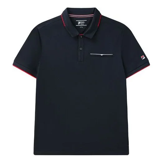FILA Red Colorblock Logo Short Sleeve polo Blue F11M121120F-NV - 1