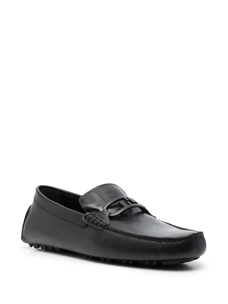 FENDI Fendi Logo-print Leather Loafers outlook