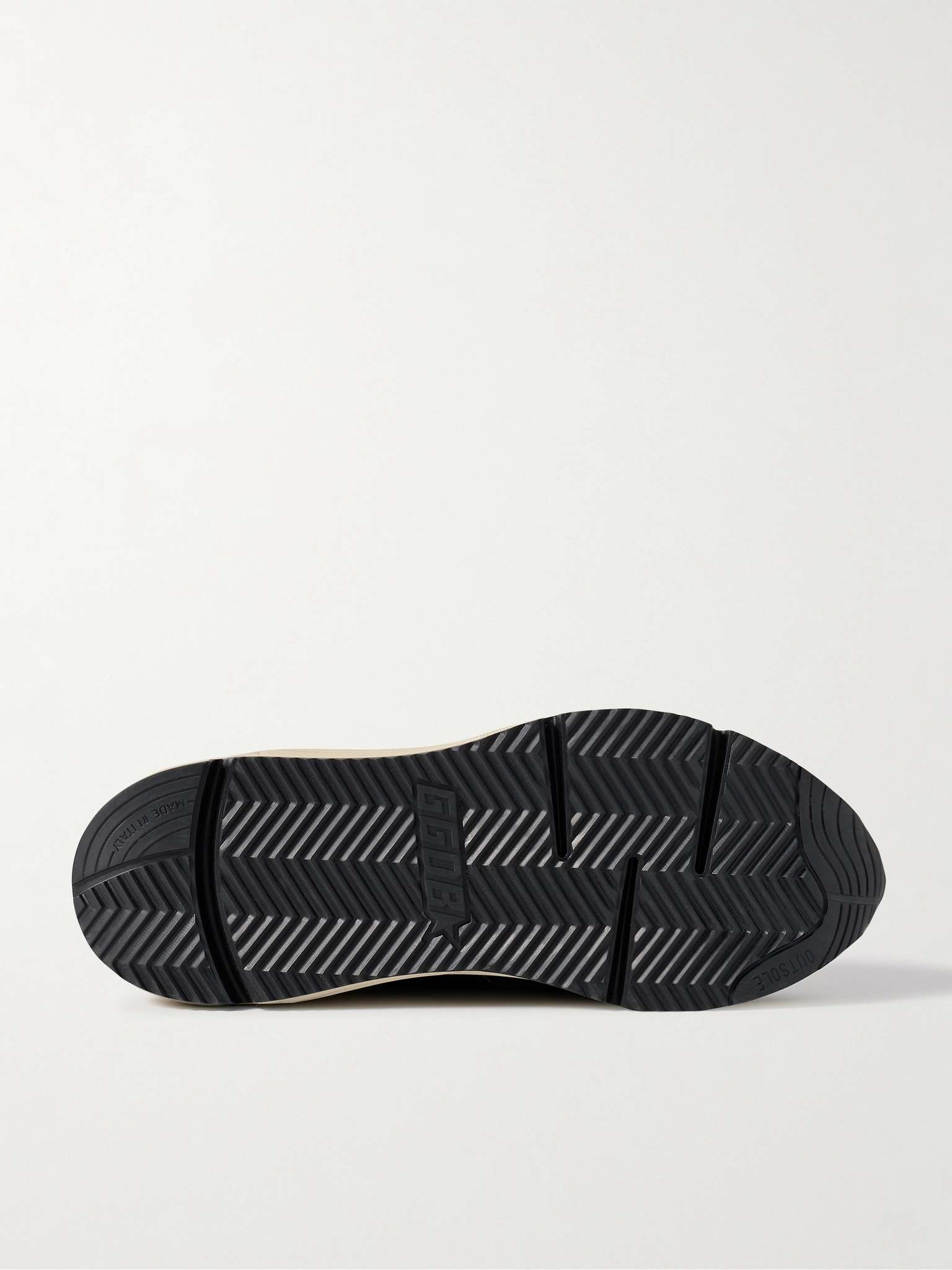 Running Sole Distressed Leather, Shell and Suede Sneakers - 3