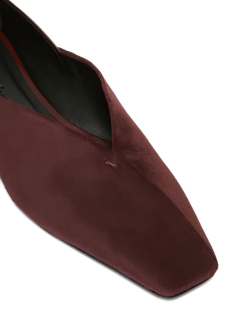 square-toe suede ballet flats - 4