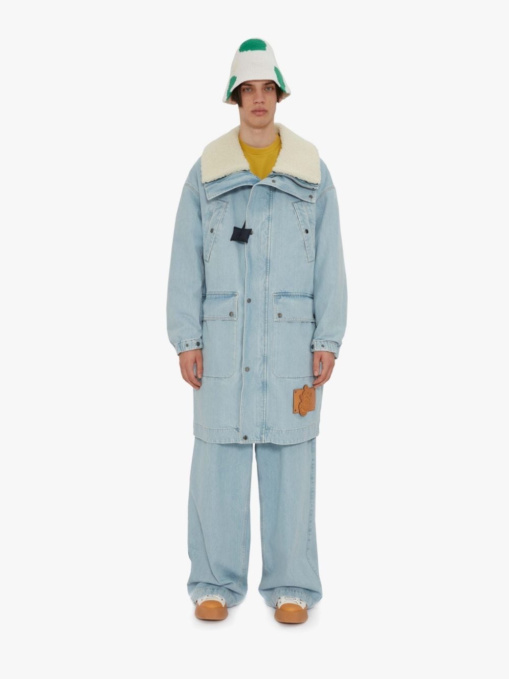 1 MONCLER X JW ANDERSON MUIR DENIM LONG PARKA JACKET - 2